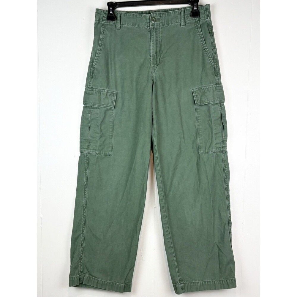Uniqlo Cargo Pants Women's Sz 6 Green Ankle Length